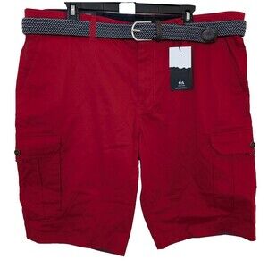 Westbury Premium Men Cargo Short Red With Belt Regular Fit Size 40